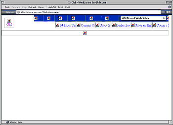 GM.com home page with images, css, and plug-ins off - Nov. 19, 2003