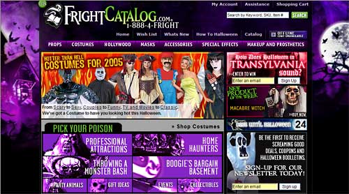FrightCatalog.com home page circa Oct. 9, 2005