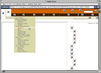 HomeDepot.com home page without graphics turned on - Oct. 31, 2003