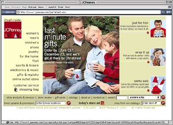JCPenny.com home page - Dec. 17, 2003